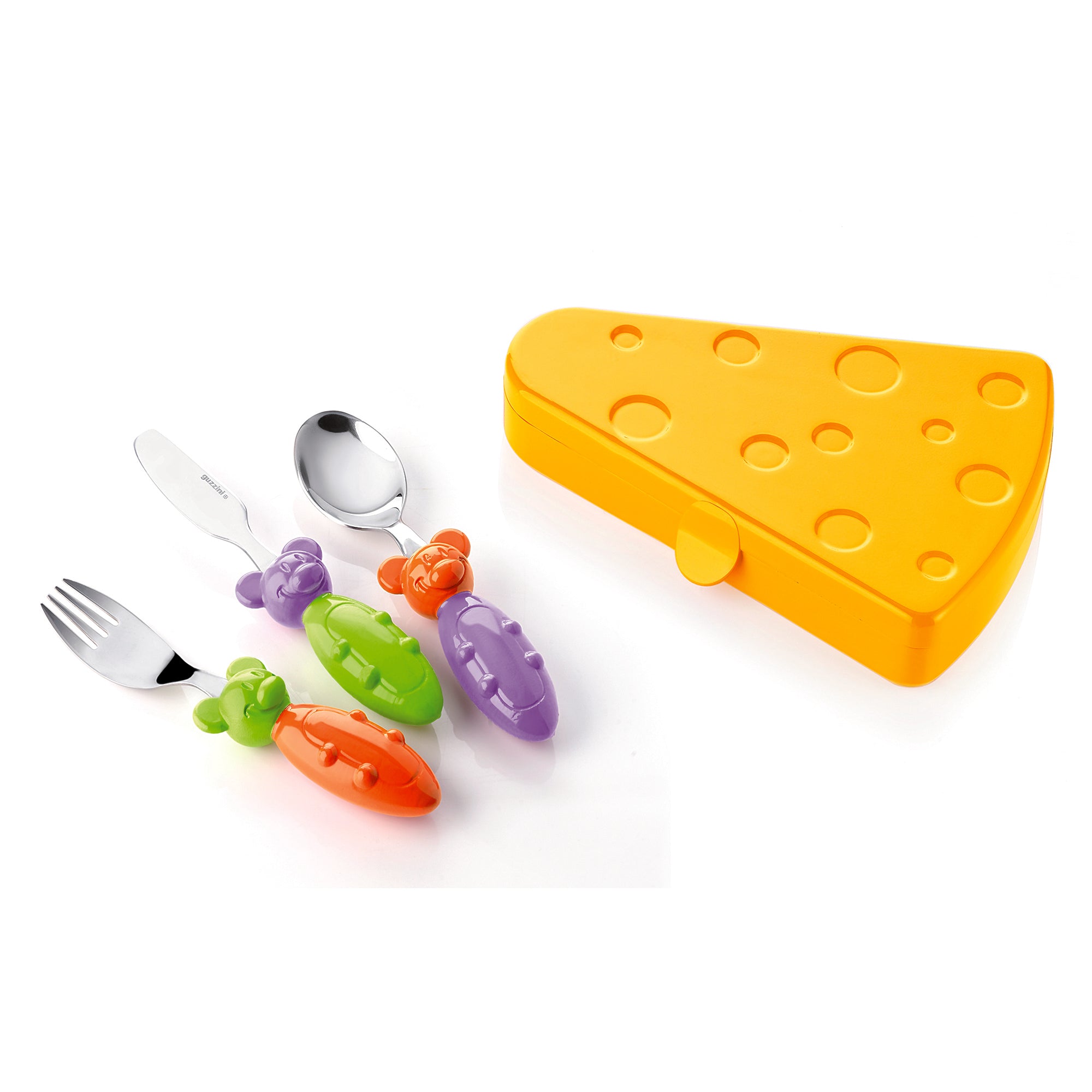 3 PIECE CUTLERY SET WITH CASE 'TIP TOP TAP' "BIMBI"