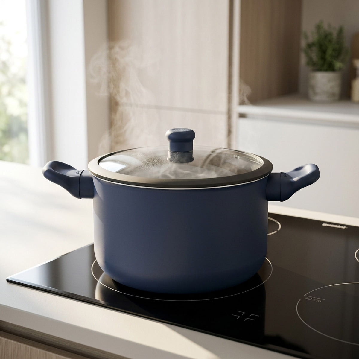 STOCK POT WITH GLASS COVER "COOK&COLOR"