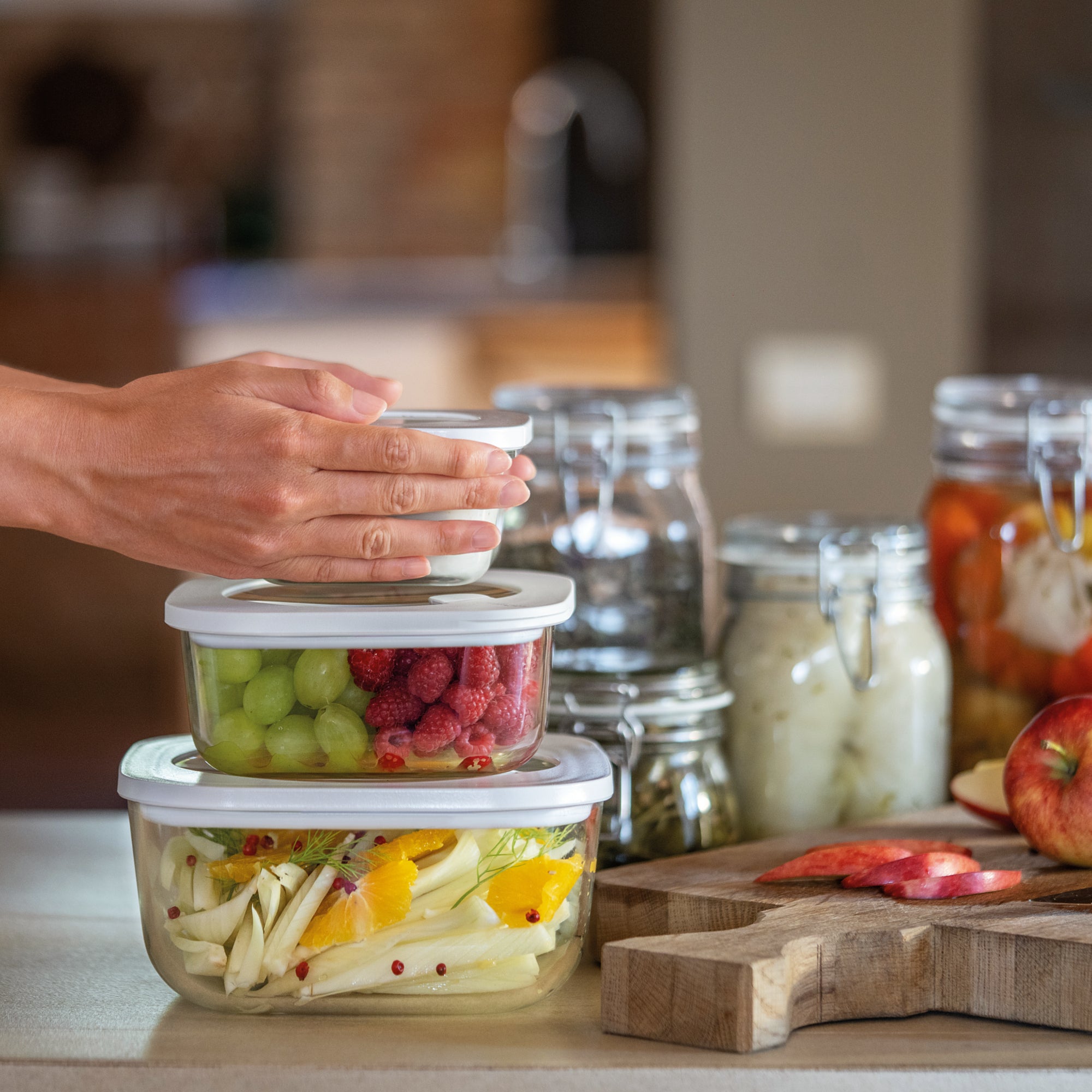 LEAK-PROOF GLASS CONTAINER 'STORE&MORE GLASS' "FOOD STORAGE"