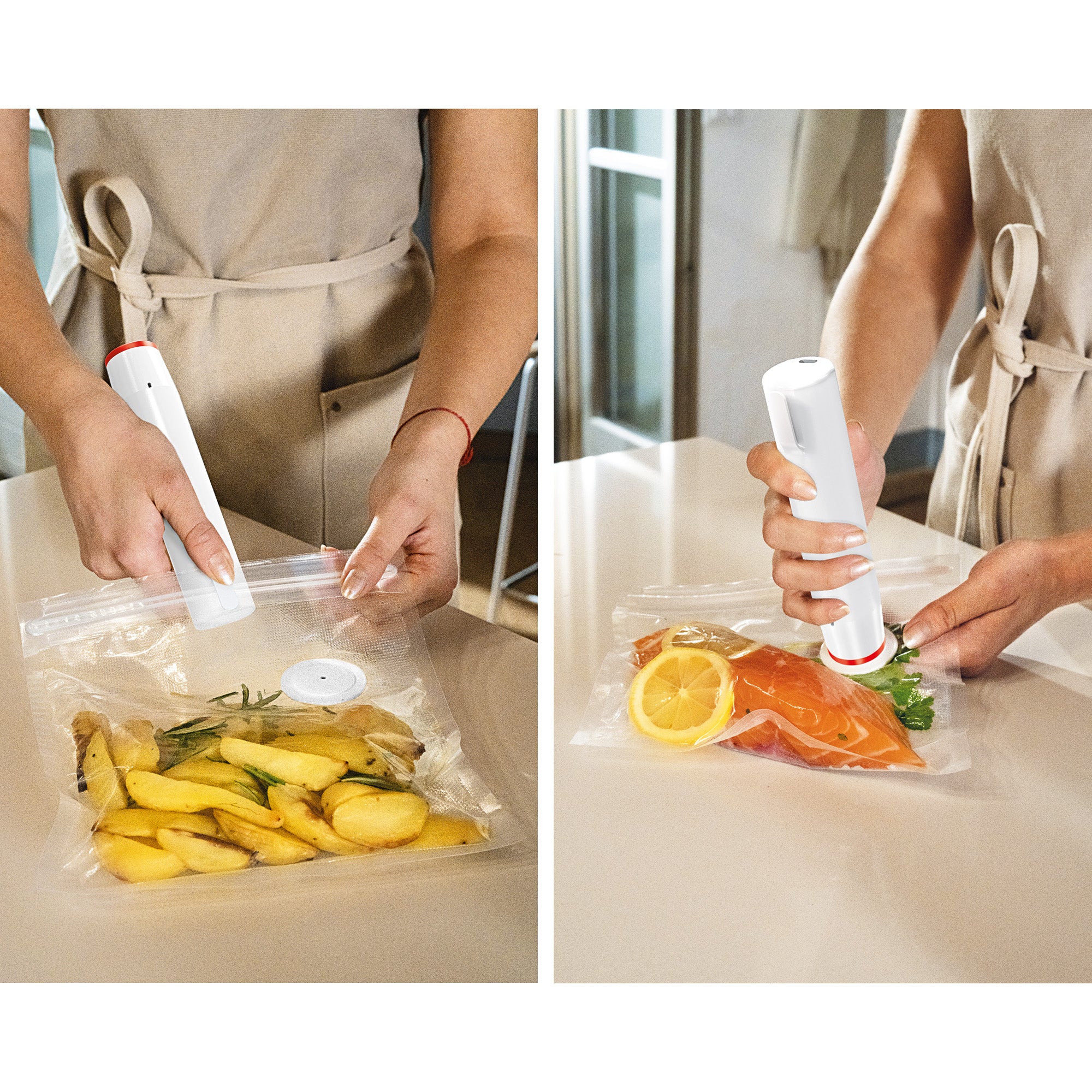 KIT OF 5 REUSABLE VACUUM BAGS 'SAVE-IT' "FOOD STORAGE"