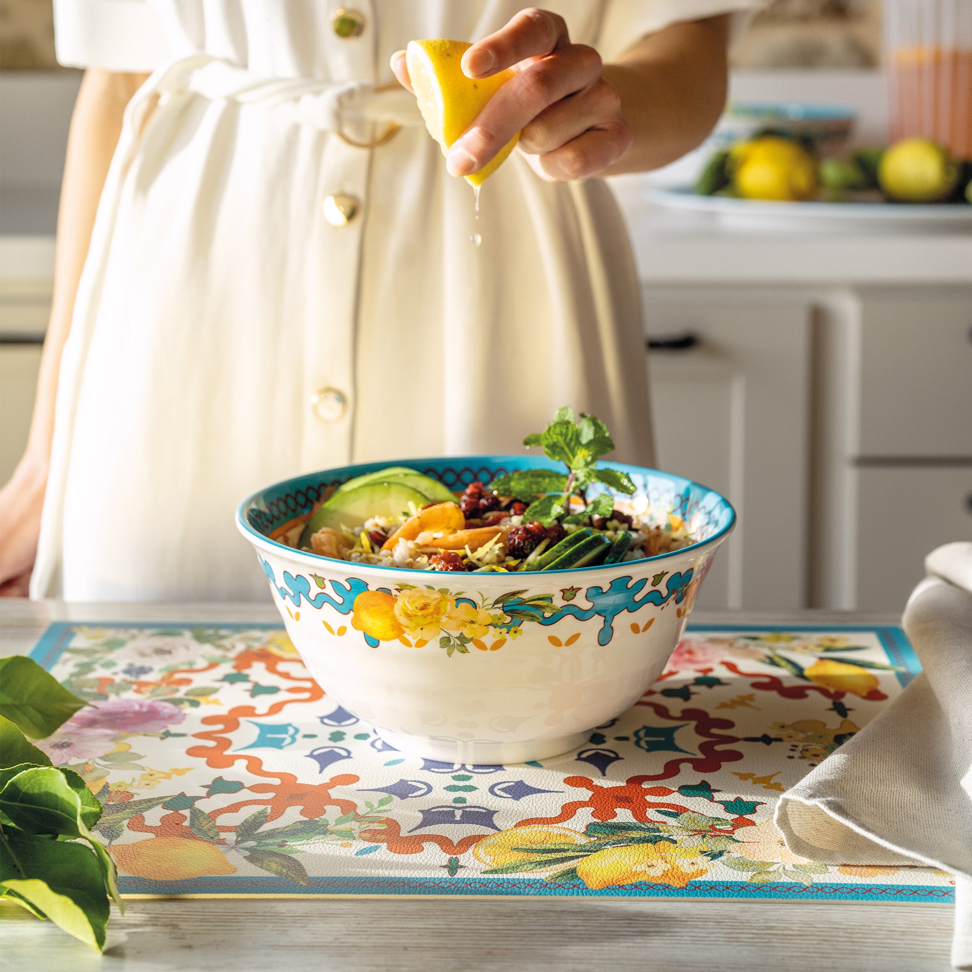 BOWL Ø22CM ''FLOWER&LEMON''