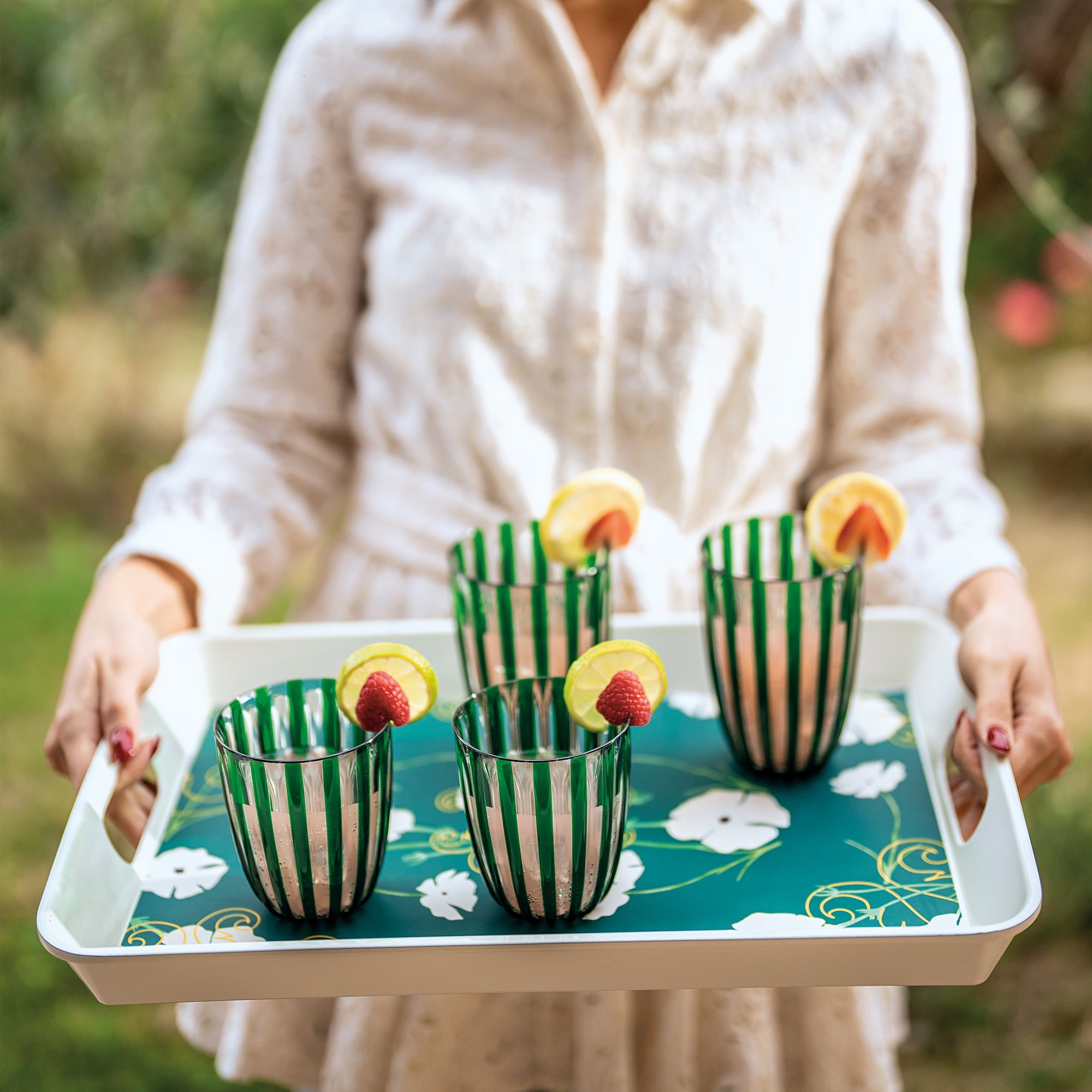 RECTANGULAR TRAY WITH HANDLES  ''FUSION''